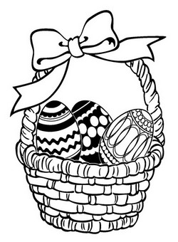 coloriage panier d oeufs en chocolat de paques